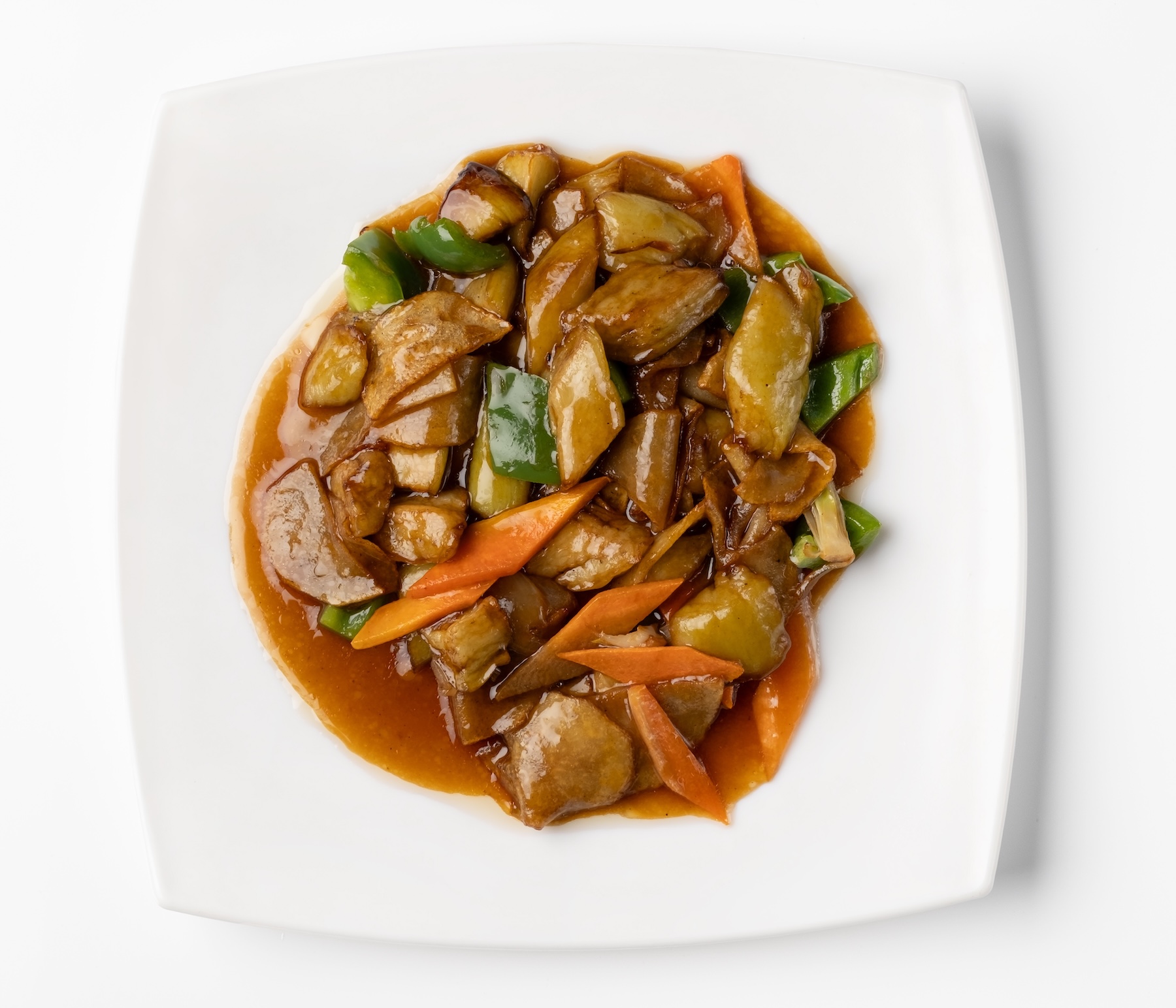 №305/2 Чи Сан Чи (жареные баклажаны с картофелем и сладким перцем. Малая, полпорции)